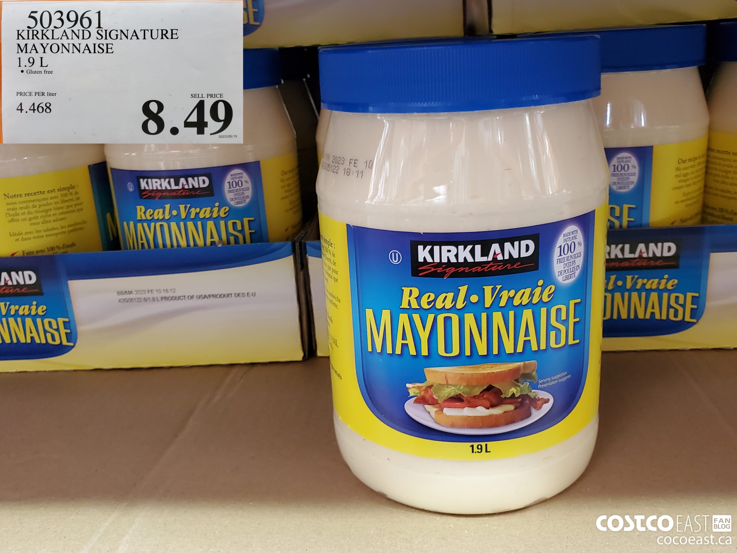 503961 KIRKLAND SIGNATURE MAYONNAISE 1.6 L $8.49