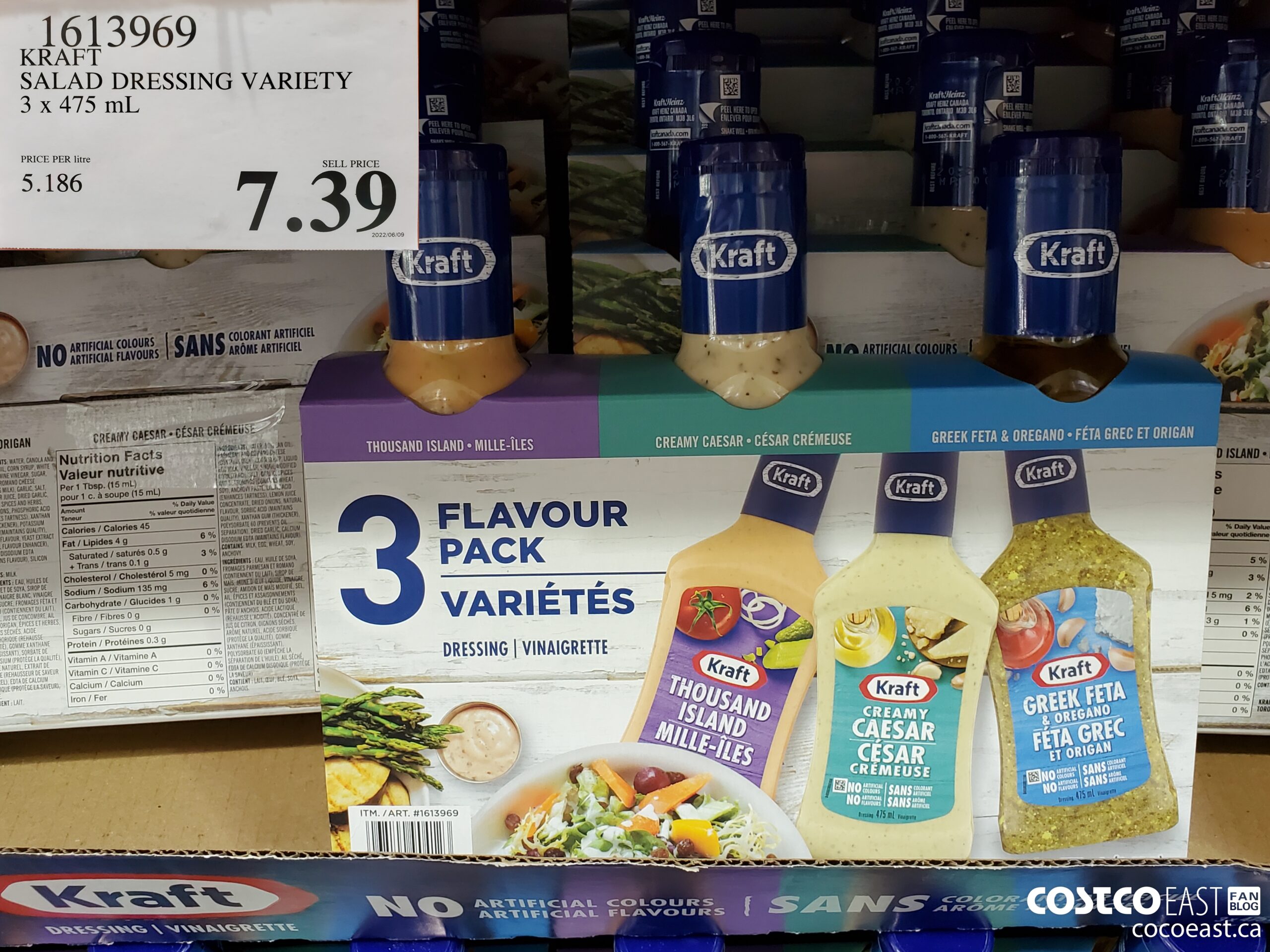 1613969 KRAFT SALAD DRESSING VARIETY 3 x 475 mL $7.39
