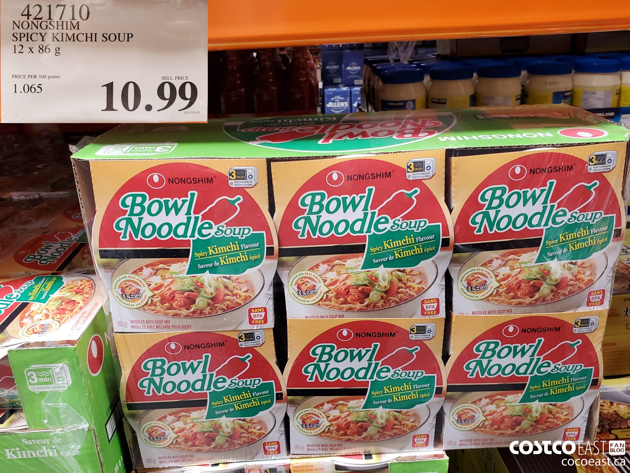 421710 NONGSHIM SPICY KIMCHI SOUP 12 X 86 G $10.99