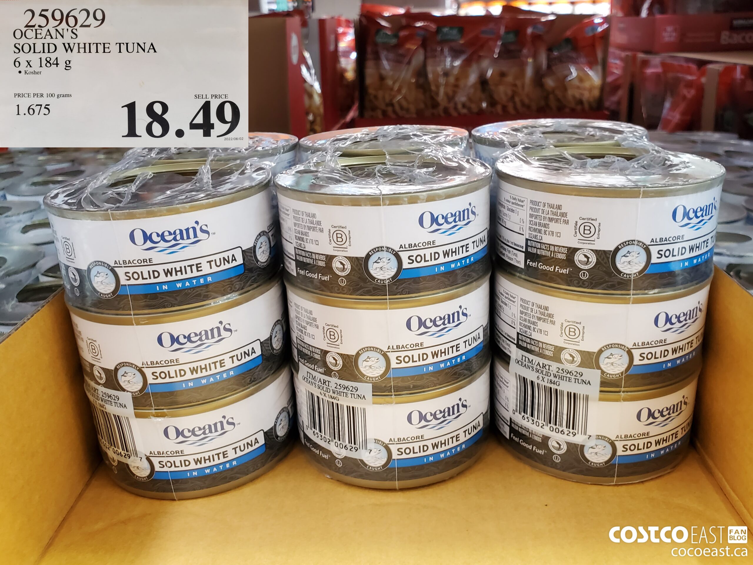 259629 OCEAN'S SOLID WHITE TUNA 6 x 184G $18.49