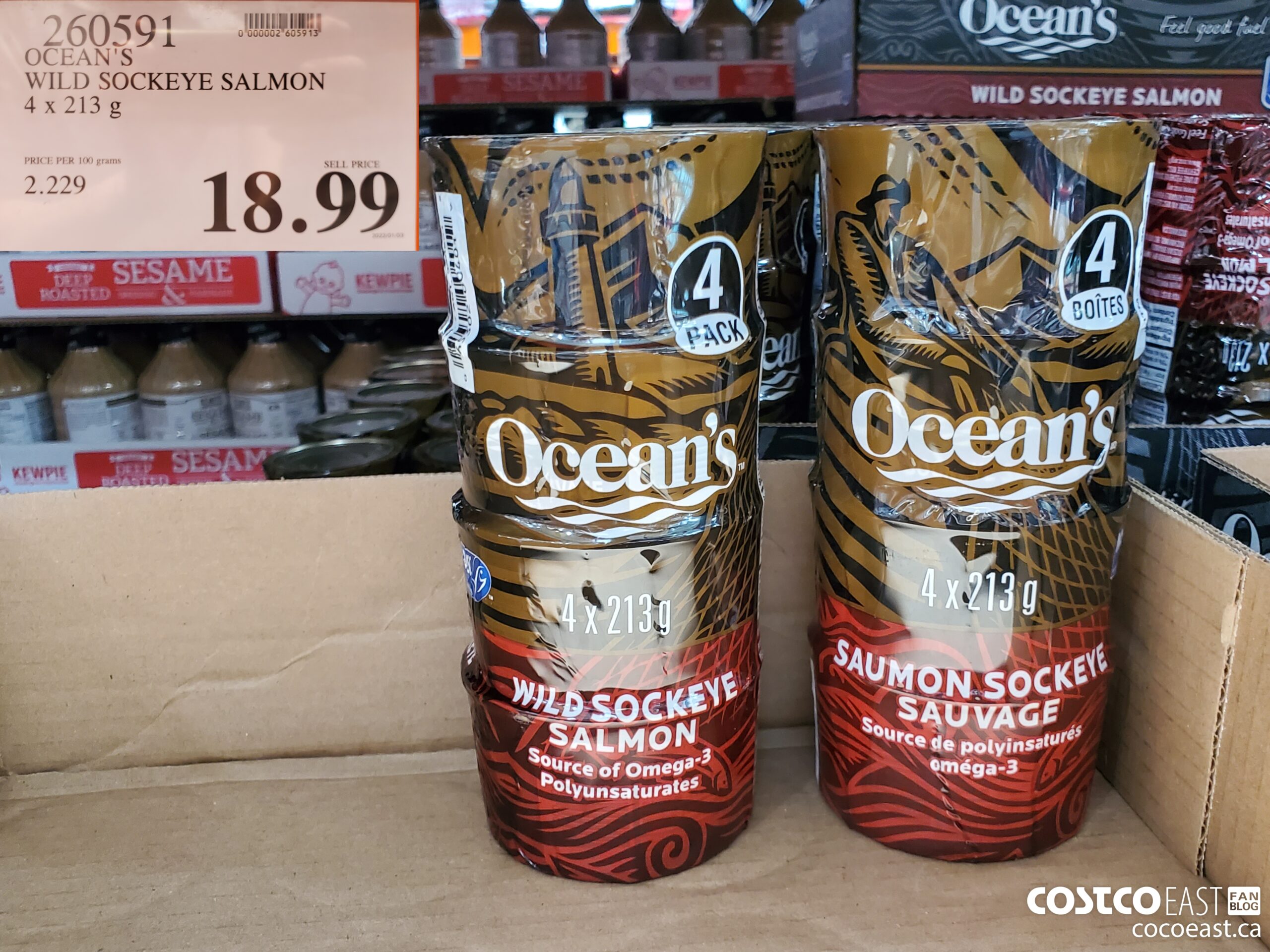 260591 OCEAN'S WILD SOCKEYE SALMON 4 x 213 G $18.99