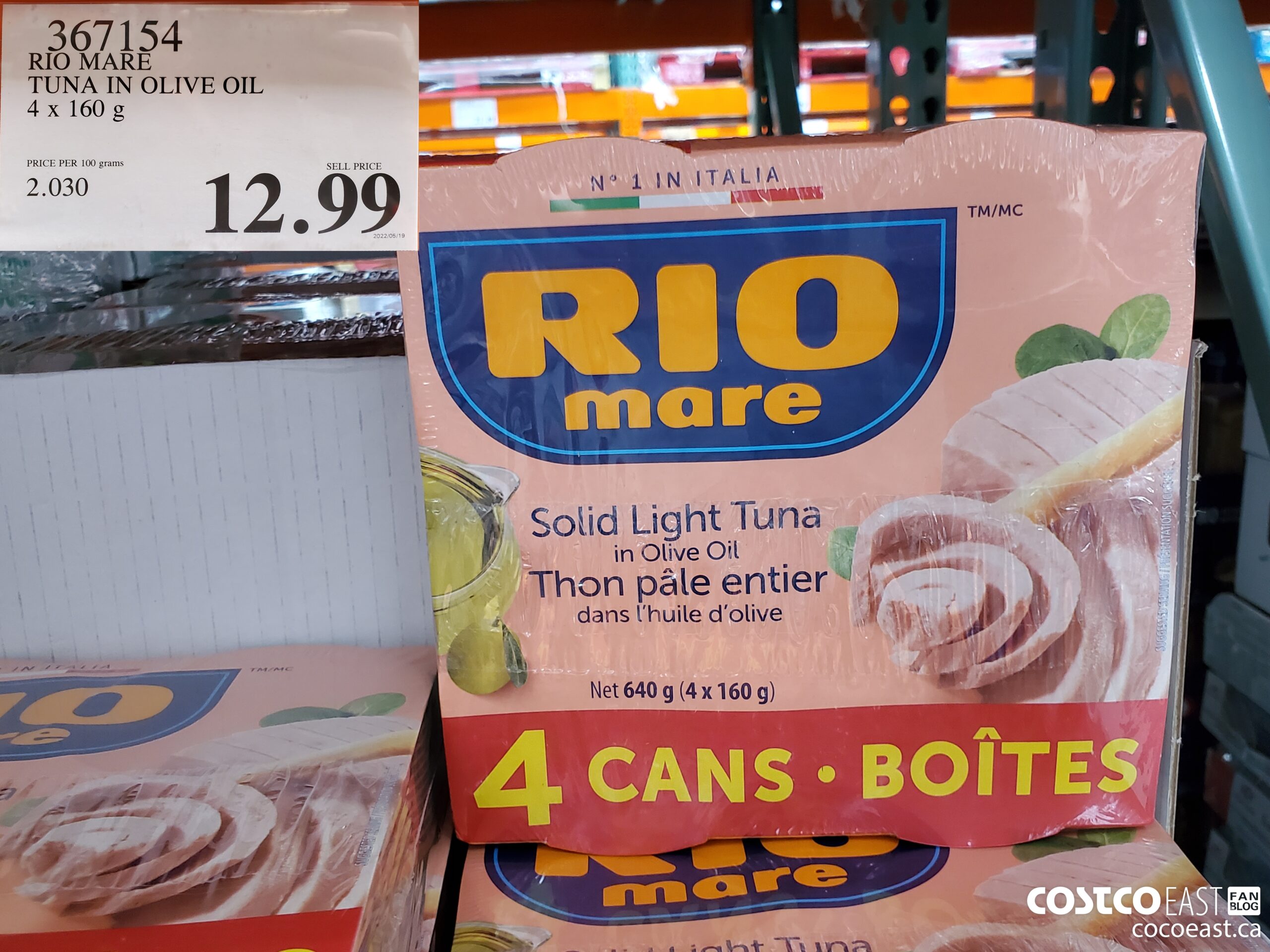 367154 RIO MARE TUNA IN OLIVE OIL 4 x 160 g $12.99