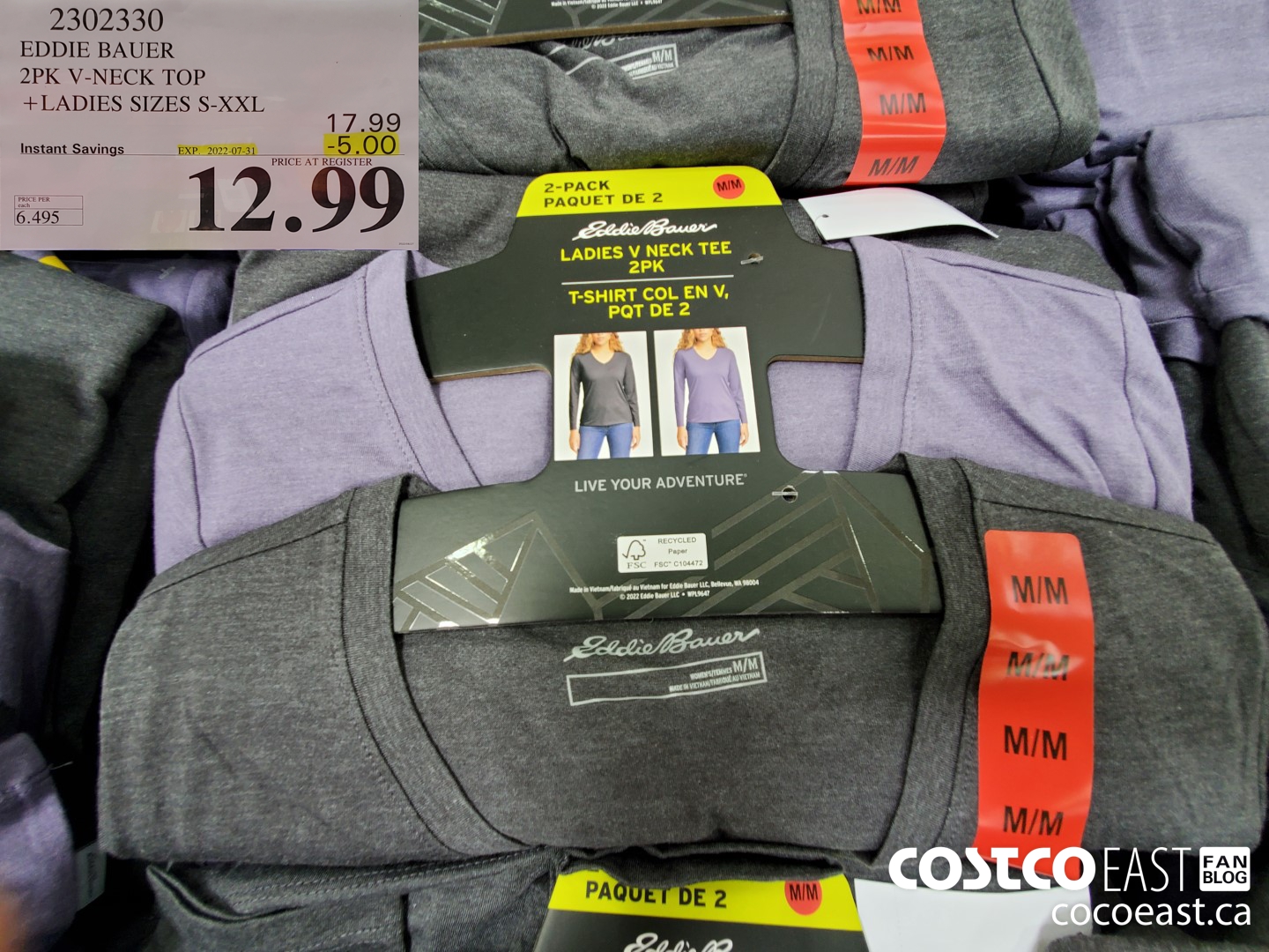 2302330 EDDIE BAUER 2 PK V-NECK TOP +LADIES SIZES S-XXL ($5.00 INSTANT SAVINGS EXPIRES ON 2022-07-31) $12.99