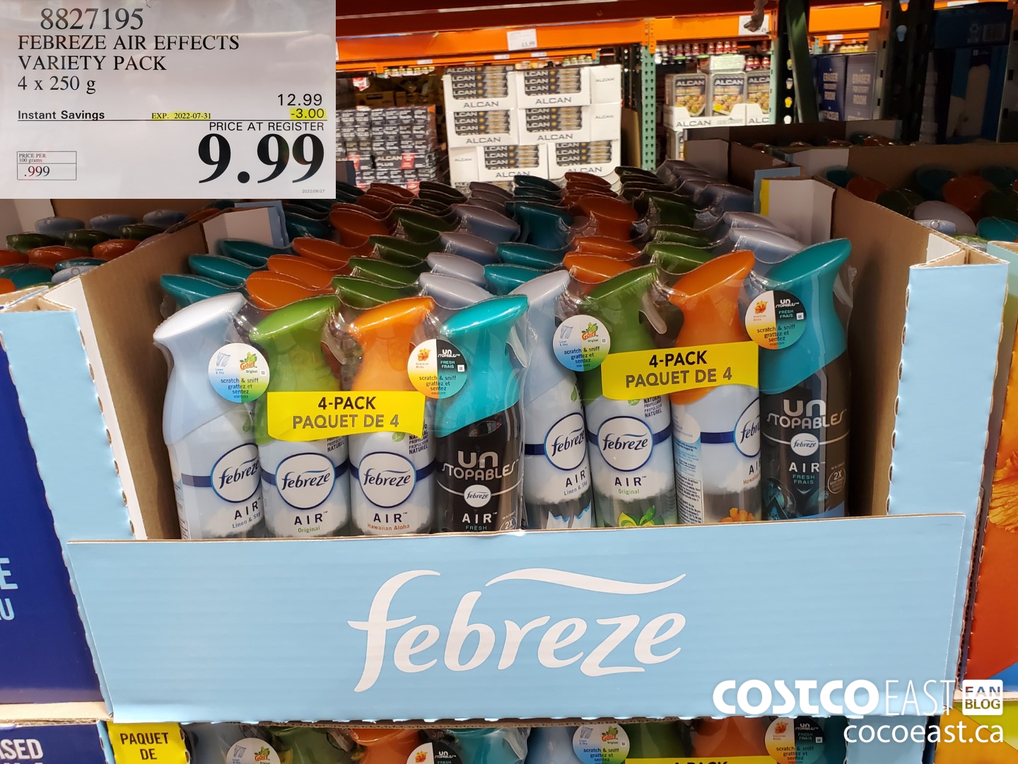 8827195 FEBREZE AIR EFFECTS VARIETY PACK 4 x 250 g ($3.00 INSTANT SAVINGS EXPIRES ON 2022-07-31) $9.99