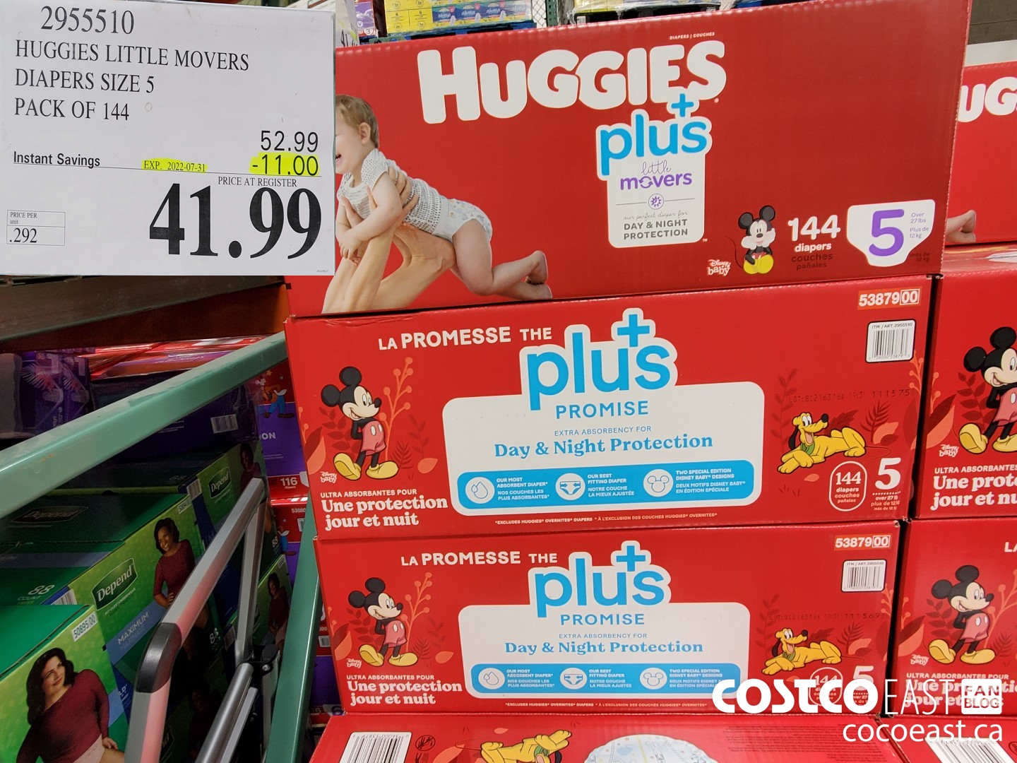 2955510 HUGGIES LITTLE MOVERS DIAPERS SIZE 5 PACK OF 144 ($11.00 INSTANT SAVINGS EXPIRES ON 2022-07-31) $41.99