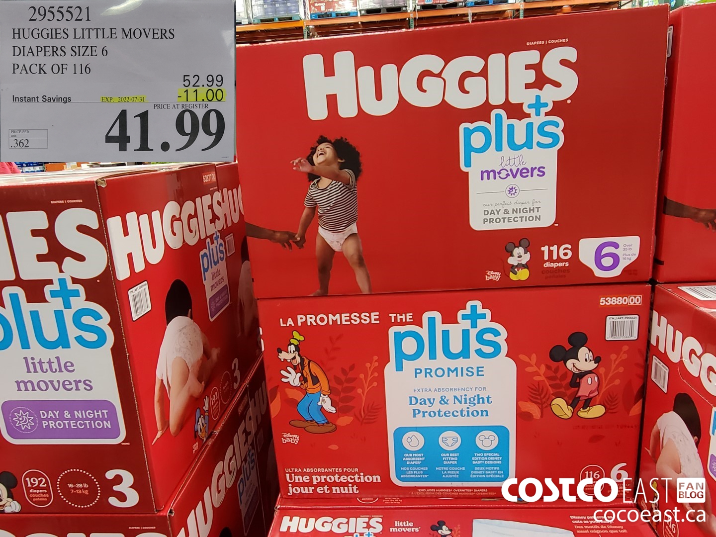 2955521 HUGGIES LITTLE MOVERS DIAPERS SIZE 6 PACK OF 116 ($11.00 INSTANT SAVINGS EXPIRES ON 2022-07-31) $41.99