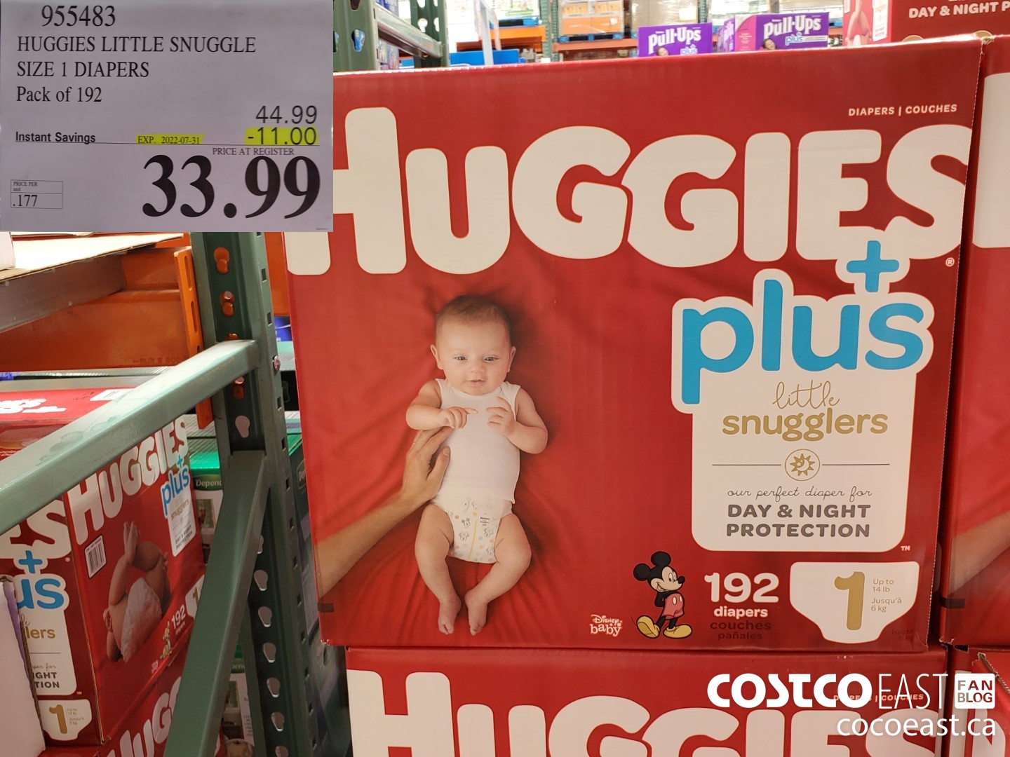 955483 HUGGIES LITTLE SNUGGLE SIZE 1 DIAPERS PACK OF 192 ($11.00 INSTANT SAVINGS EXPIRES ON 2022-07-31) $33.99