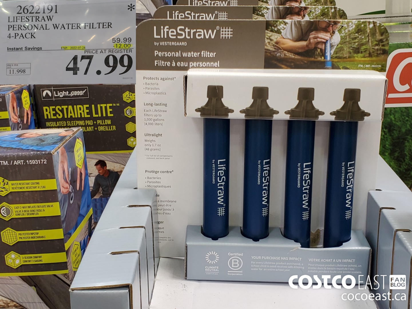 2622191 LIFESTRAW PERSONAL WATER FILTER 4-PACK ($12.00 INSTANT SAVINGS EXPIRES ON 2022-07-24) $47.99