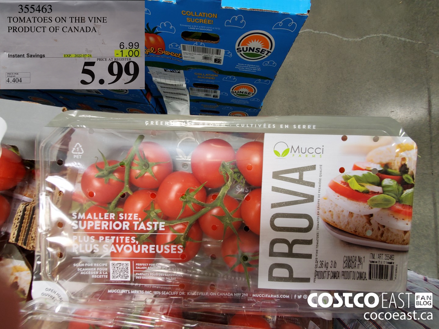 355463 PROVA TOMATOES ON THE VINE PRODUCTS OF CANADA ($1.00 INSTANT SAVINGS EXPIRES ON 2022-07-24) $5.99