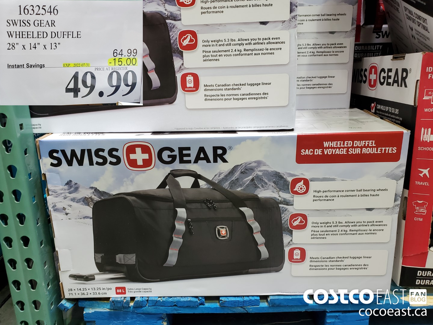 1632546 SWISS GEAR WHEELED DUFFLE 28