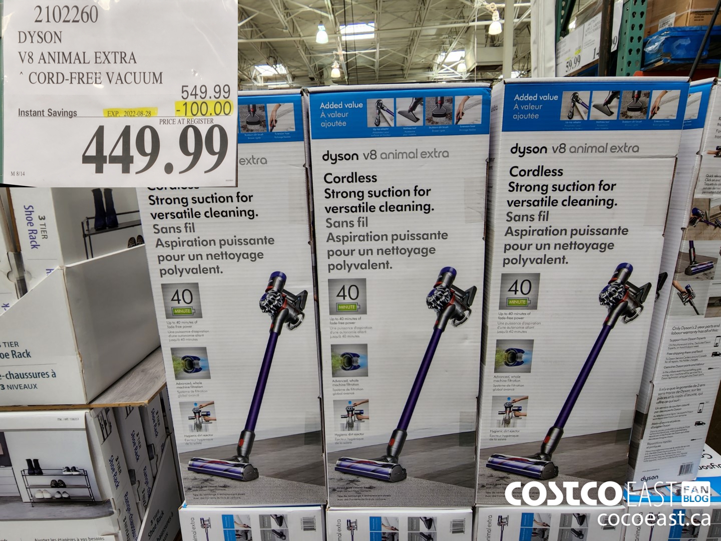 2102260 DYSON V8 ANIMAL EXTRA CORD-FREE VACUUM ($100.00 INSTANT SAVINGS EXPIRES ON 2022-08-28) $449.99