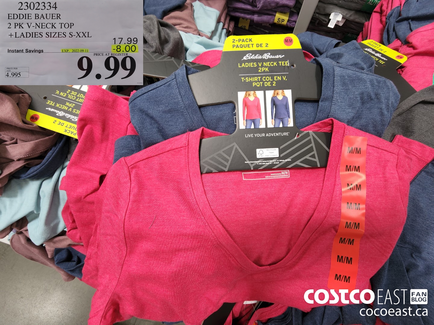 2302334 EDDIE BAUER 2 PK V-NECK TOP +LADIES SIZES S-XXL ($8.00 INSTANT SAVINGS EXPIRES ON 2022-09-11) $9.99