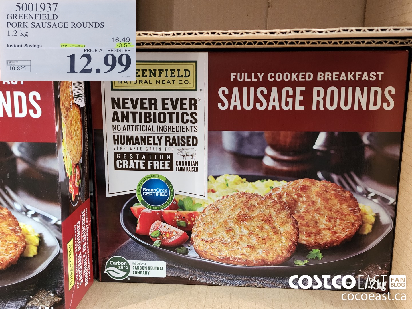 5001937 GREENFIELD PORK SAUSAGE ROUNDS 1.2k ($3.50 INSTANT SAVINGS EXPIRES ON 2022-08-28) $12.99