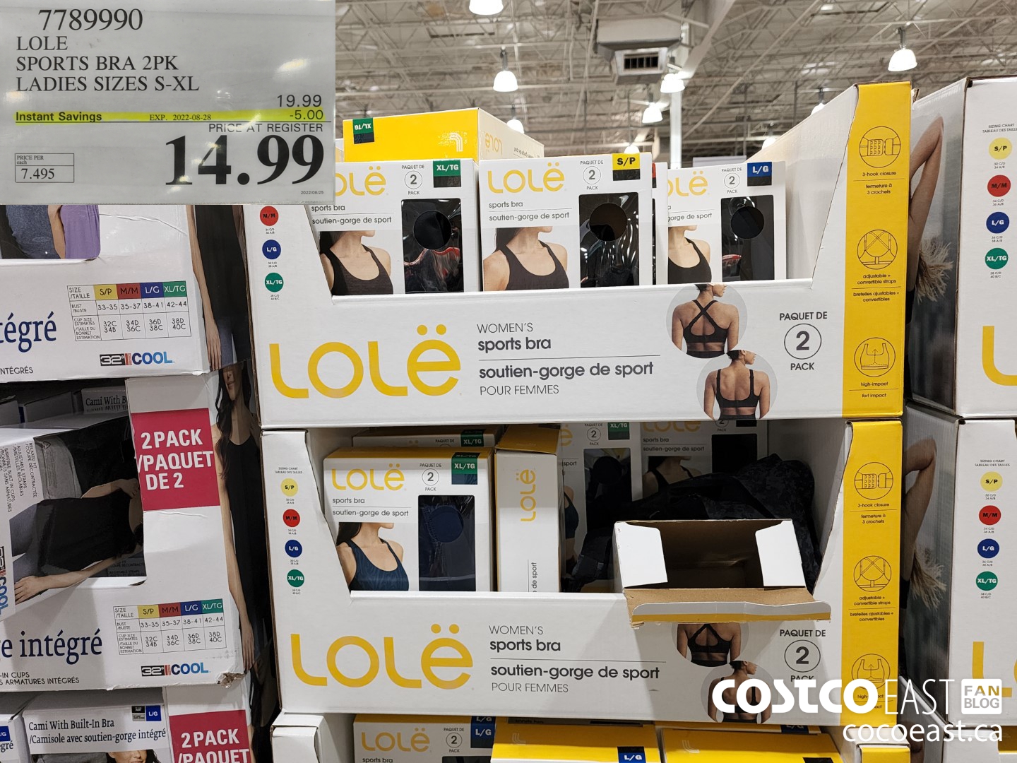 7789990 LOLE SPORTS BRA 2PK LADIES SIZES S XL 19 99 - Costco East