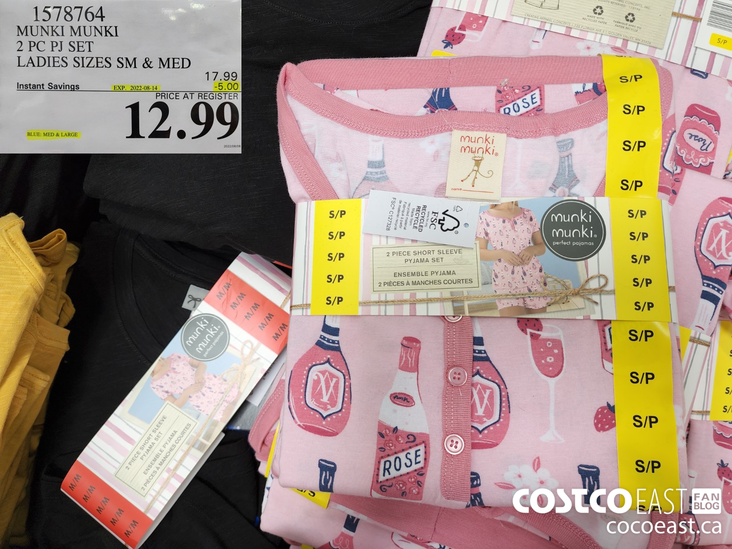 1578764 MUNKI MUNKI 2 PC PJ SET LADIES SIZES SM & MED ($5.00 INSTANT SAVINGS EXPIRES ON 2022-08-14) $12.99