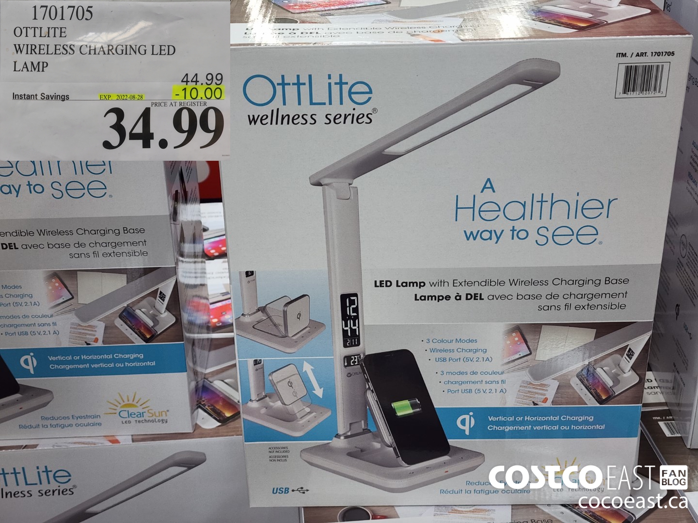 1701705 OTTLITE WIRELESS CHARGING LED LAMP ($10.00 INSTANT SAVINGS EXPIRES ON 2022-08-28) $34.99