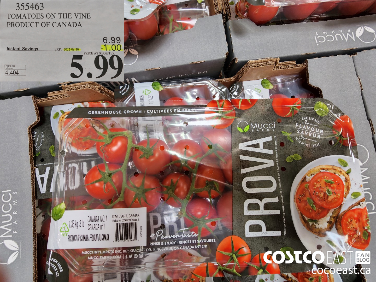 355463 TOMATOES ON THE VINE PRODUCTS OF CANADA ($1.00 INSTANT SAVINGS EXPIRES ON 2022-08-30) $5.99