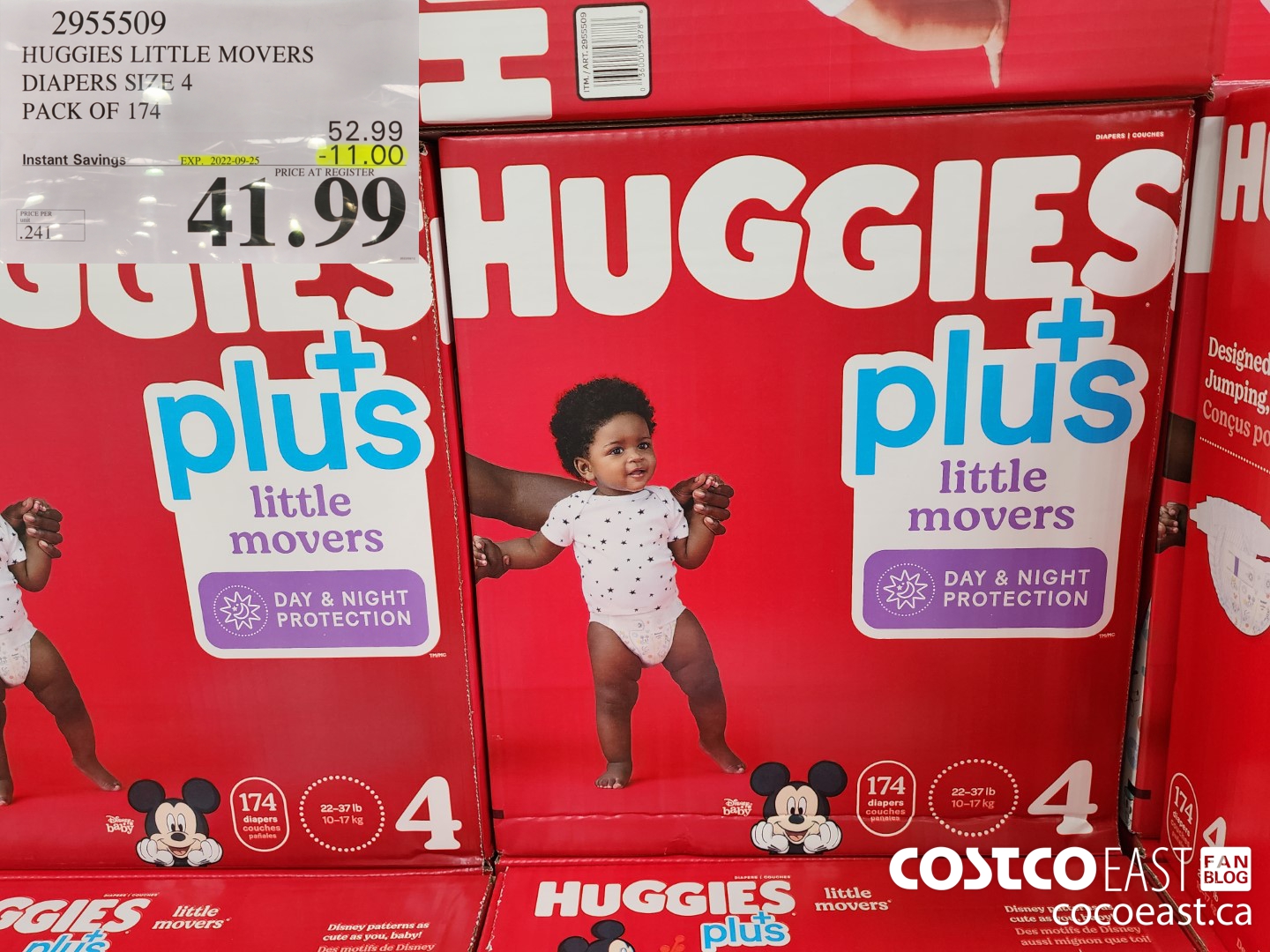 2955509 HUGGIES LITTLE MOVERS DIAPERS SIZE 4 PACK OF 174 ($11.00 INSTANT SAVINGS EXPIRES ON 2022-09-25) $41.99