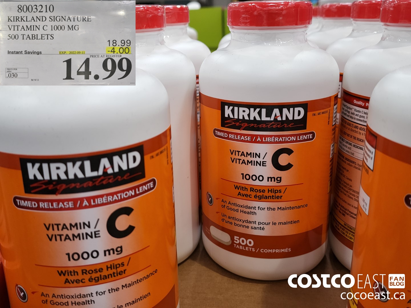 8003210 KIRKLAND SIGNATURE VITAMIN C 1000 MG 500 TABLETS ($4.00 INSTANT SAVINGS EXPIRES ON 2022-09-11) $14.99