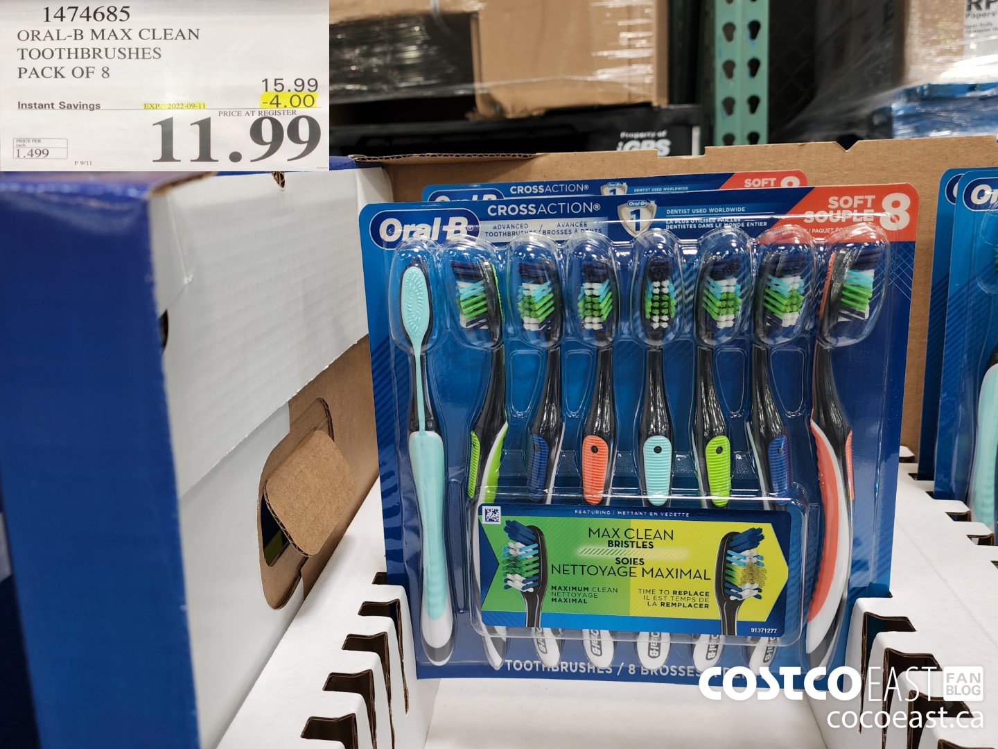 1474685 ORAL-B MAX CLEAN TOOTHBRUSHES PACK OF 8 ($4.00 INSTANT SAVINGS EXPIRES ON 2022-09-11) $11.99