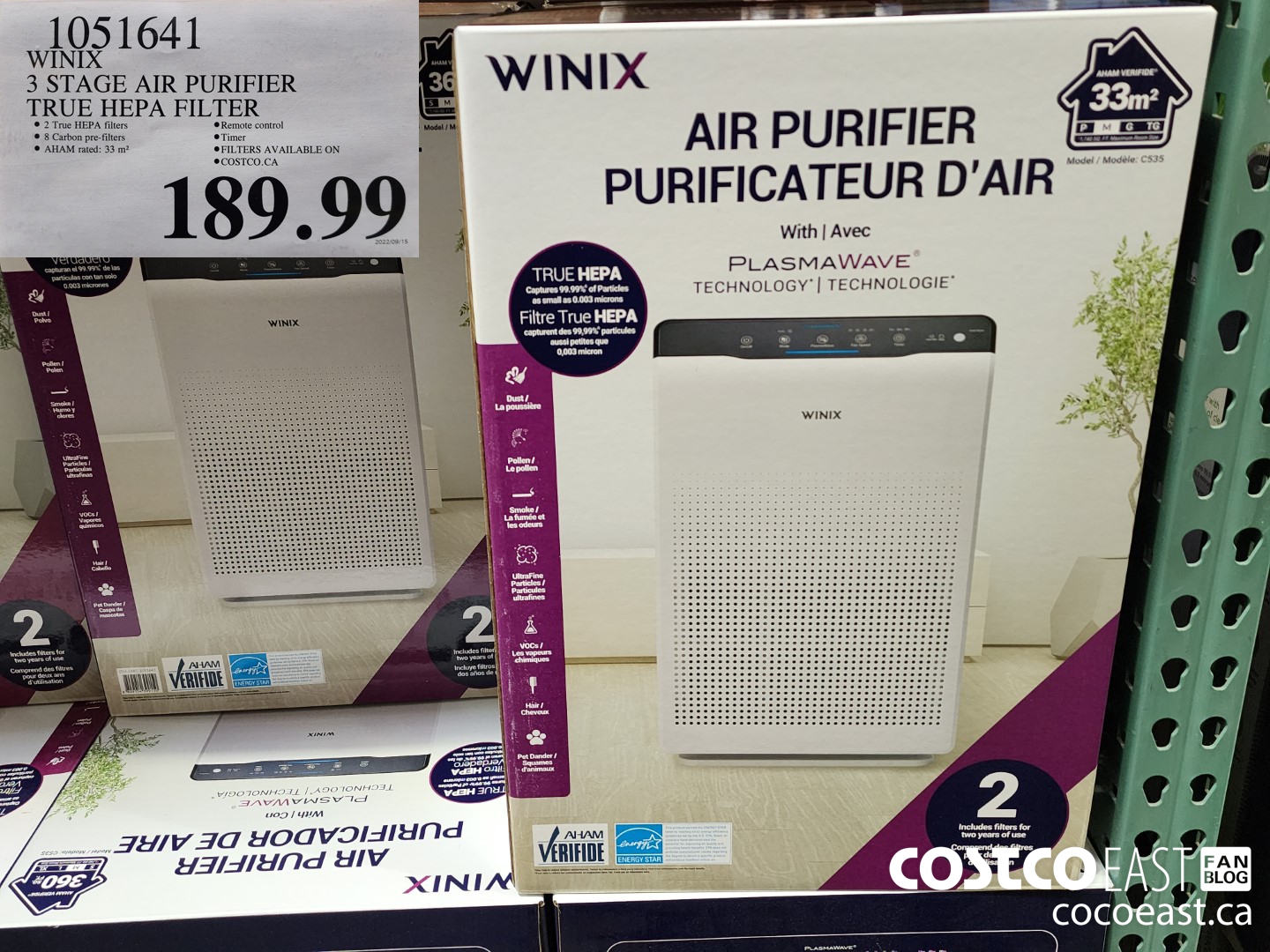1051641 WINIX 3 STAGE AIR PURIFIER TRUE HEPA FILTER $189.99