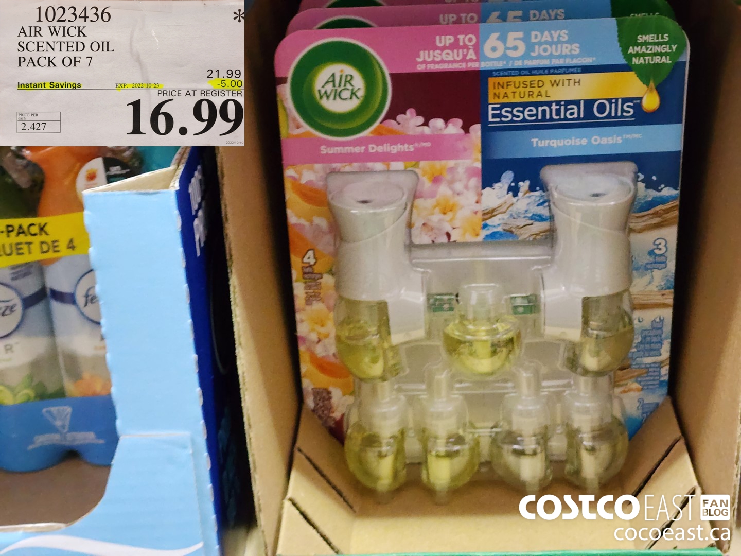 1023436 AIR WICK SCENTED OIL 7 refills ($5.00 INSTANT SAVINGS EXPIRES ON 2022-10-23) $16.99