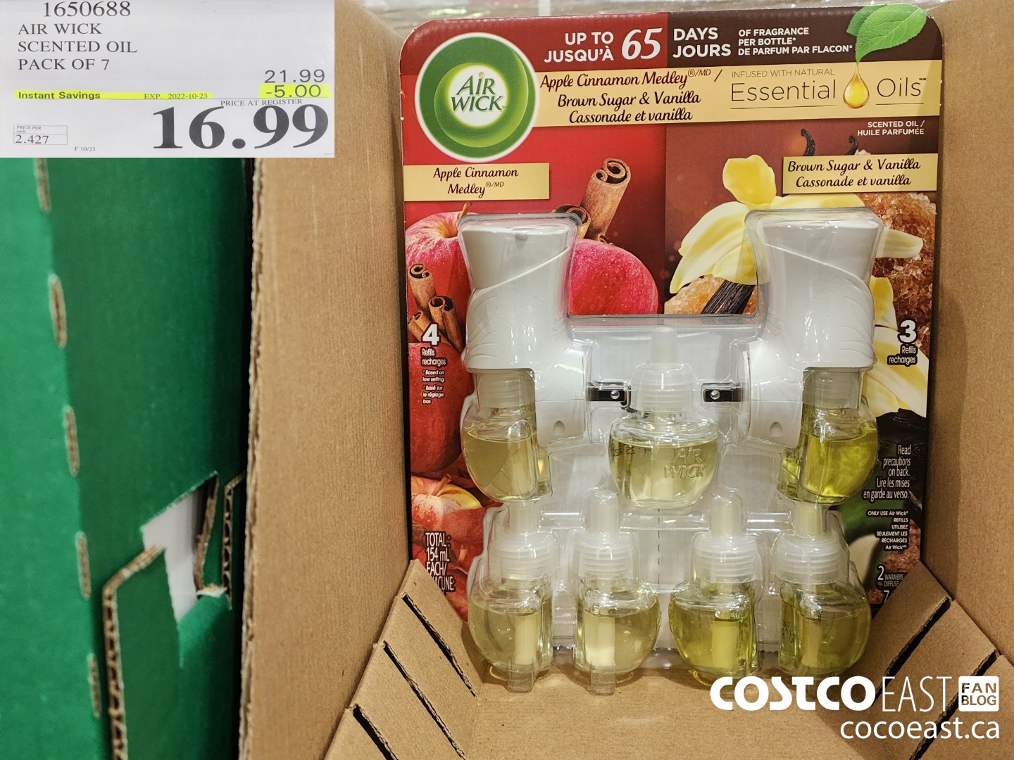 1650688 AIR WICK SCENTED OIL PACK OF 7 ($5.00 INSTANT SAVINGS EXPIRES ON 2022-10-23) $16.99