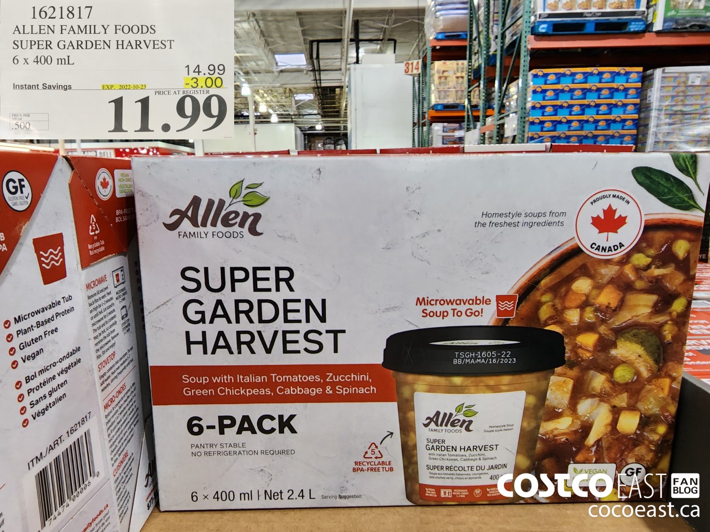 1621817 ALLEN FAMILY FOODS SUPER GARDEN HARVEST 6 x 400 mL ($3.00 INSTANT SAVINGS EXPIRES ON 2022-10-23) $11.99