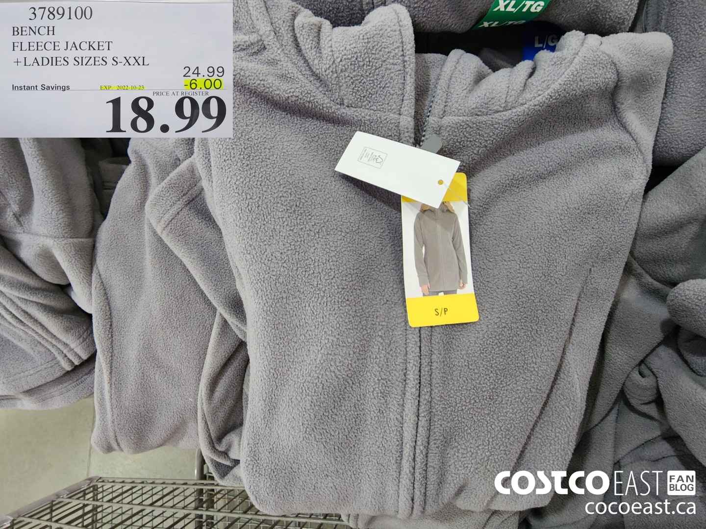 3789100 BENCH FLEECE JACKET + LADIES SIZES S-XXL ($6.00 INSTANT SAVINGS EXPIRES ON 2022-10-23) $18.99