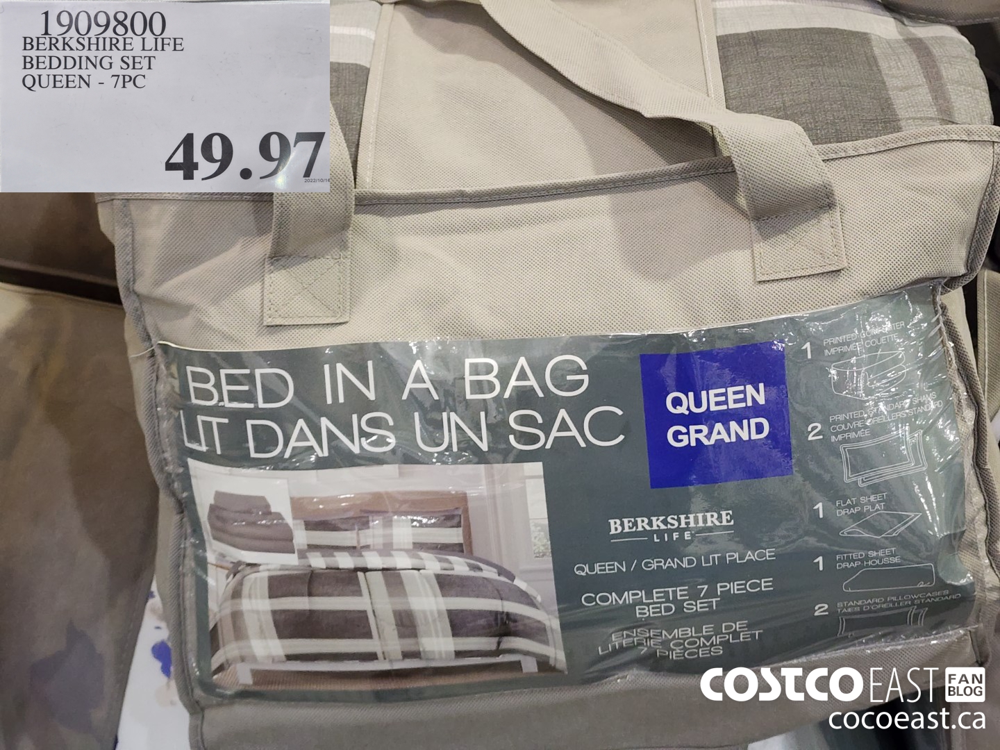 1909800 BERKSHIRE LIFE BEDDING SET 7PC queen $49.97
