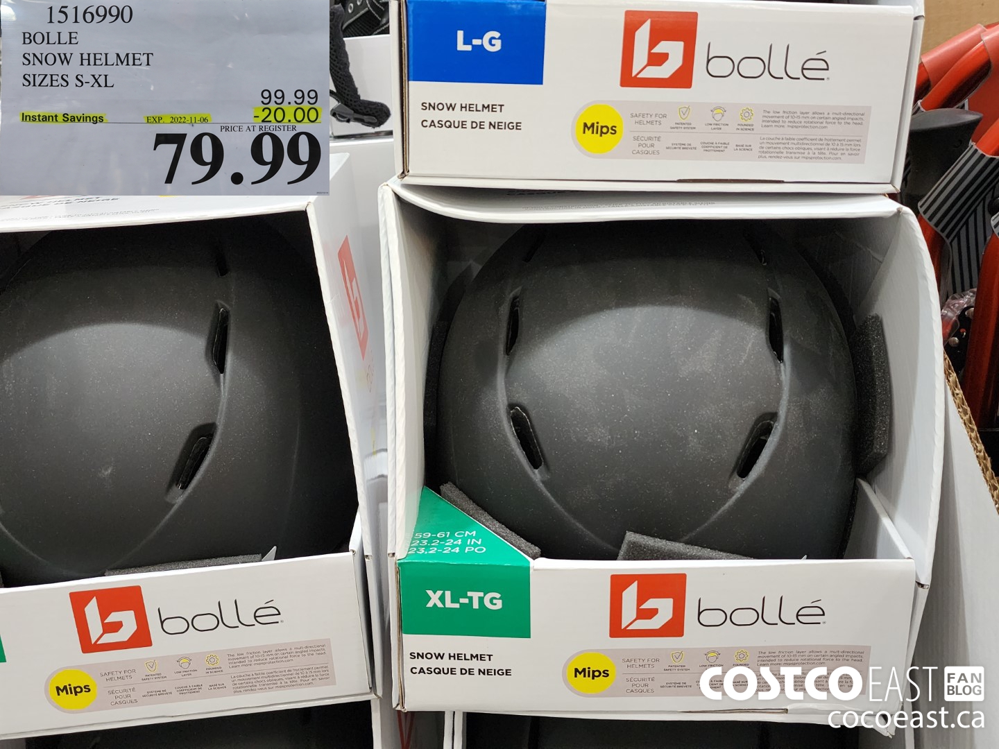 1516990 BOLLE SNOW HELMET SIZES S-XL ($20.00 INSTANT SAVINGS EXPIRES ON 2022-11-06) $79.99