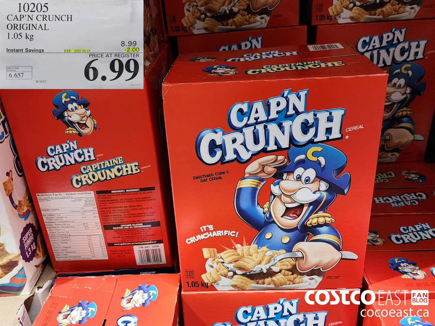 10205 CAP'N CRUNCH CEREAL 1.05 KG ($2.00 INSTANT SAVINGS EXPIRES ON 2022-10-23) $6.99