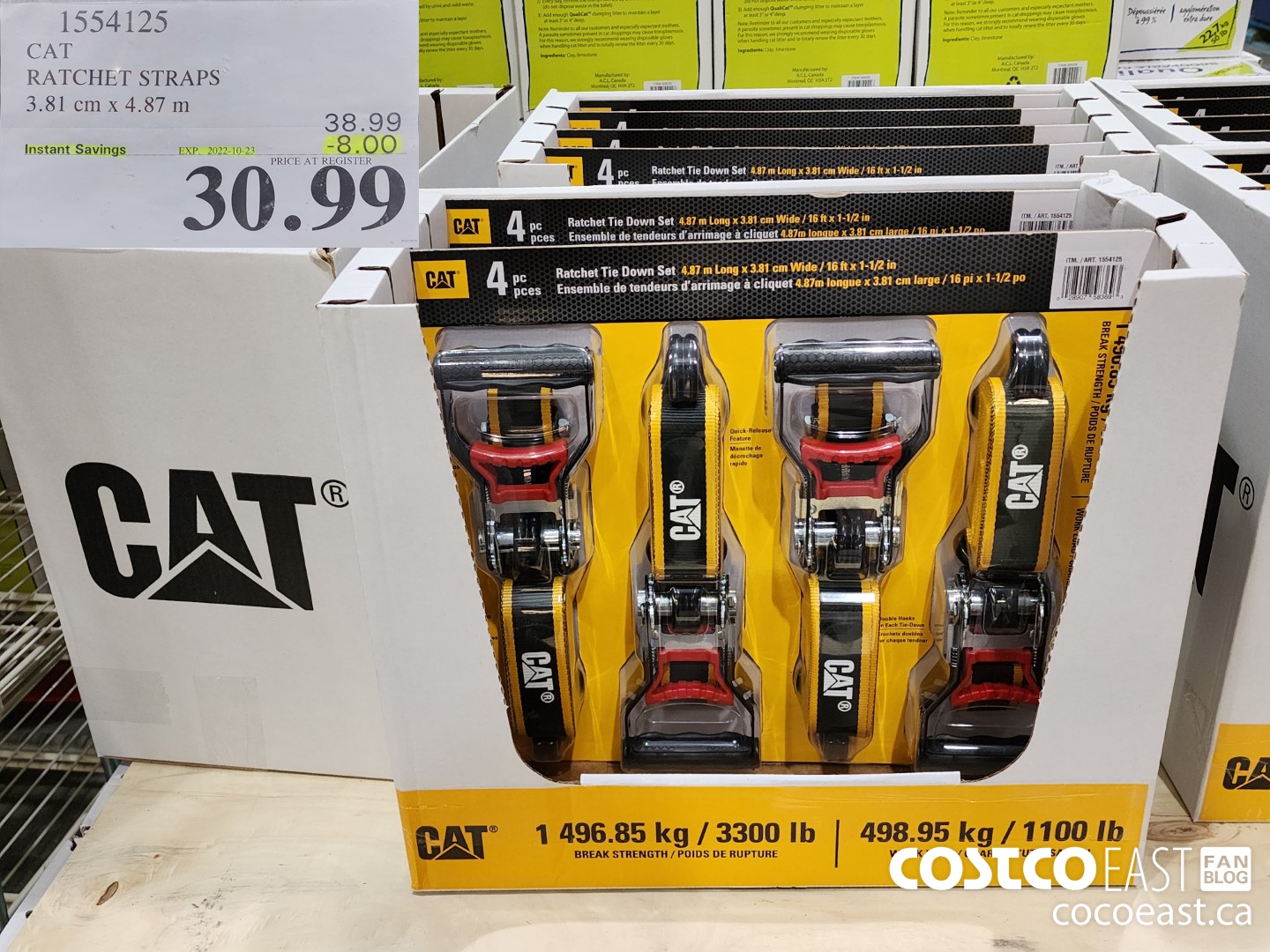 1554125 CAT RATCHET STRAPS 4 PACK 3.81cm x 4.87m ($8.00 INSTANT SAVINGS EXPIRES ON 2022-10-23) $30.99