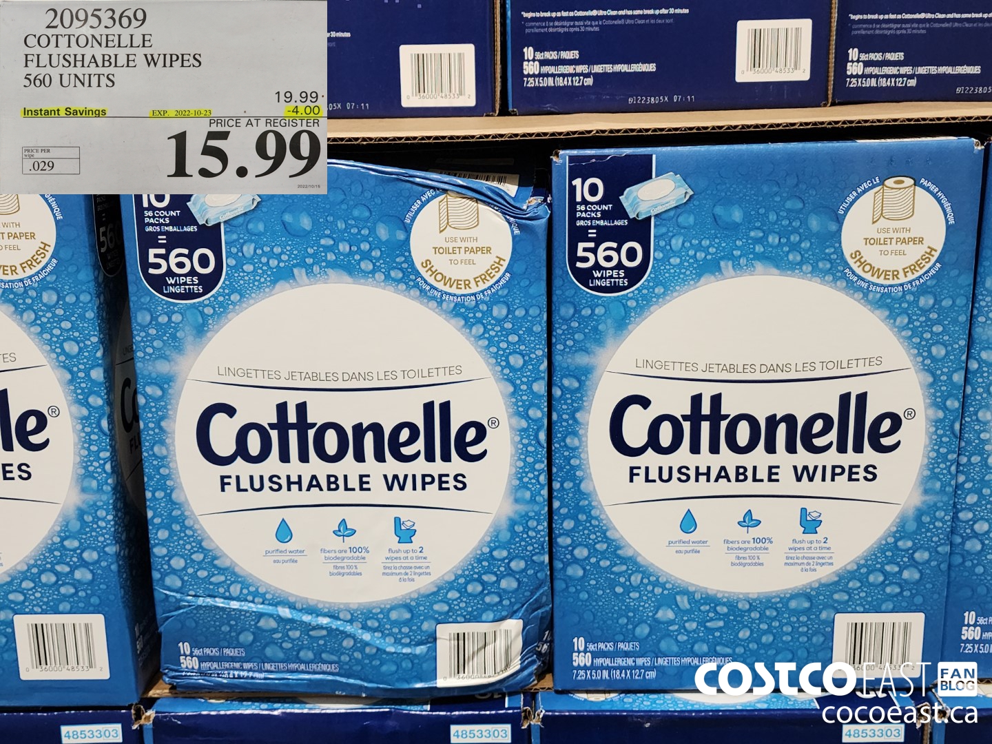 2095369 COTTONELLE FRESHCARE 560 units ($4.00 INSTANT SAVINGS EXPIRES ON 2022-10-23) $15.99