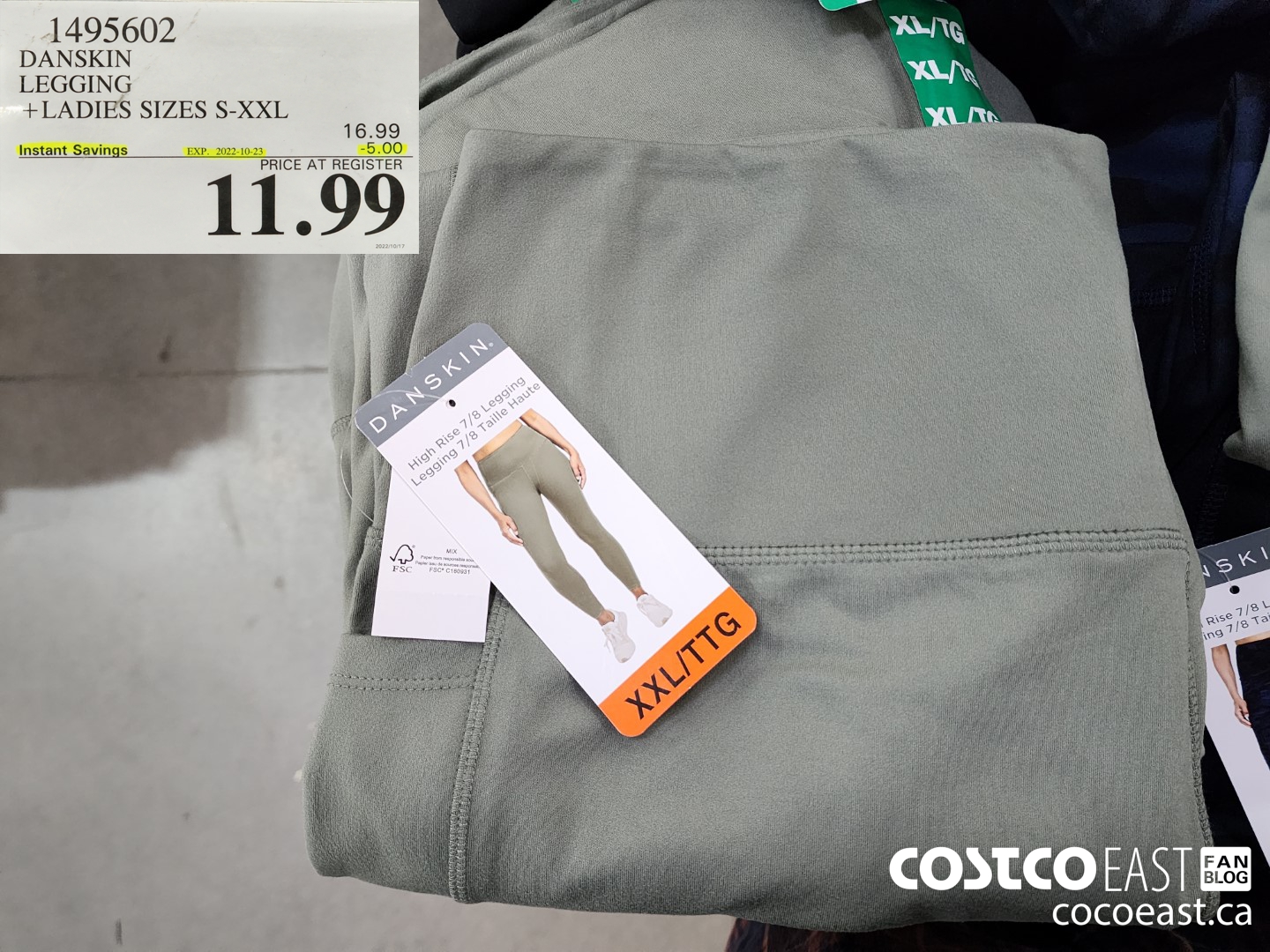 1495602 DANSKIN LEGGING + LADIES SIZES S-XXL ($5.00 INSTANT SAVINGS EXPIRES ON 2022-10-23) $11.99