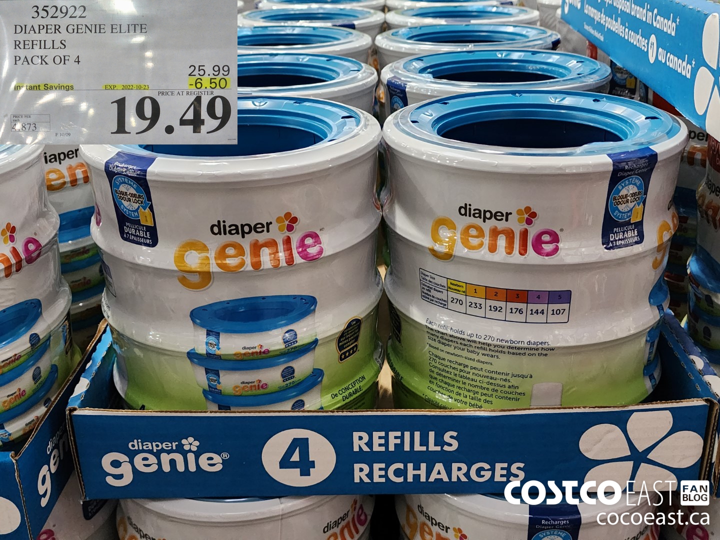 352922 DIAPER GENIE ELITE REFILLS PACK OF 4 ($6.50 INSTANT SAVINGS EXPIRES ON 2022-10-23) $19.49