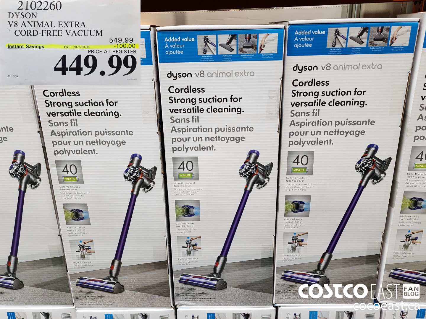 2102260 DYSON V8 ANIMAL EXTRA CORD-FREE VACUUM ($100.00 INSTANT SAVINGS EXPIRES ON 2022-10-06) $449.99