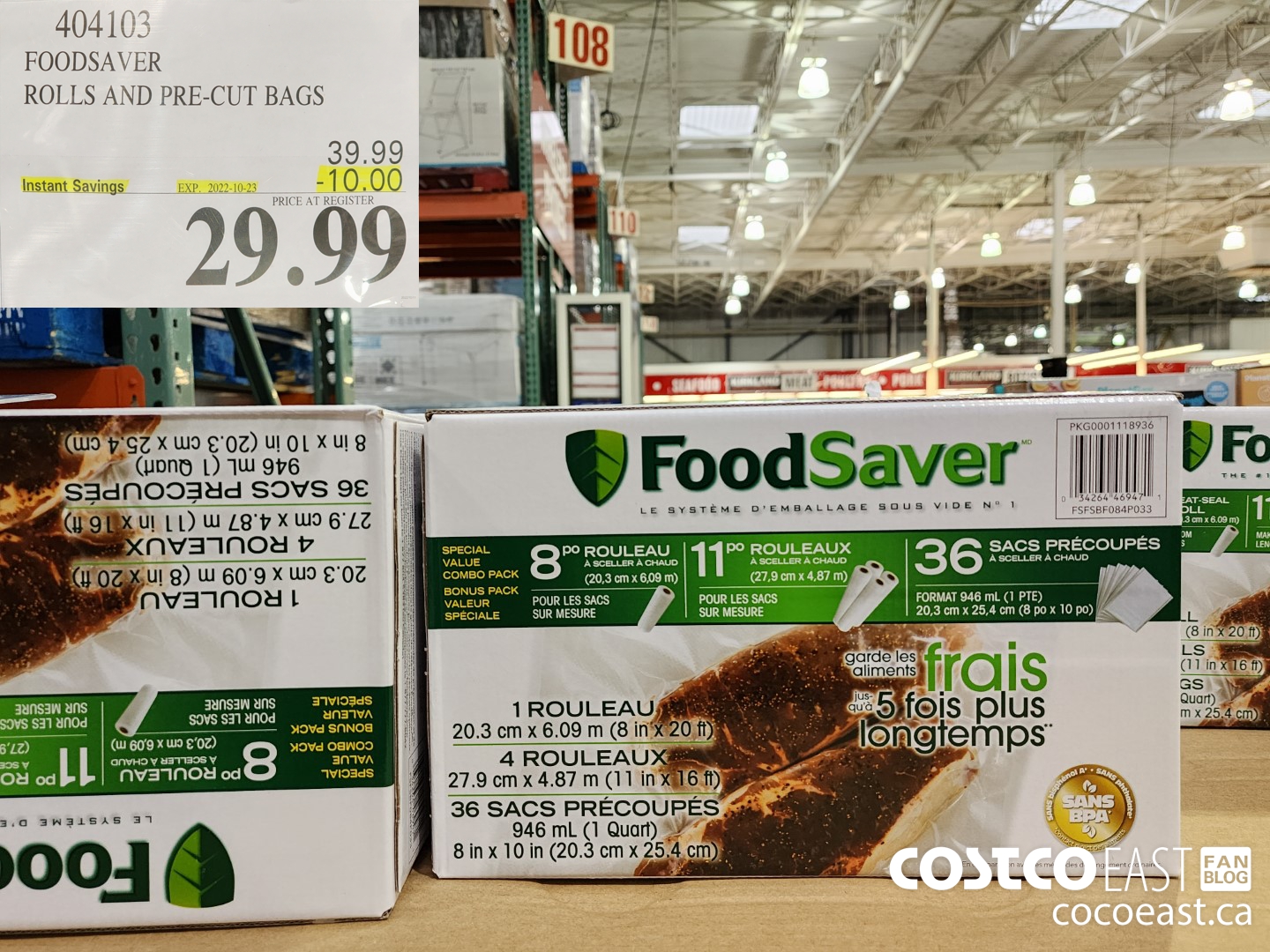 404103 FOODSAVER ROLLS AND PRE-CUT BAGS ($10.00 INSTANT SAVINGS EXPIRES ON 2022-10-23) $29.99