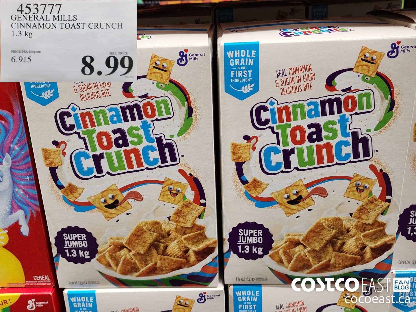 453777 GENERAL MILLS CINNAMON TOAST CRUNCH 1.3 kg $8.99