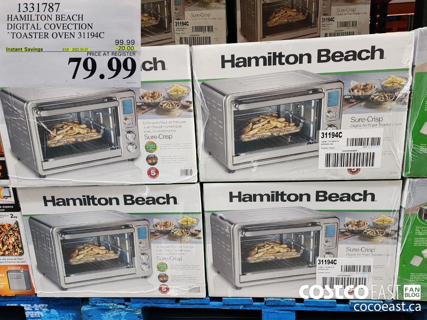 1331787 HAMILTON BEACH DIGITAL CONVECTION ‘TOASTER OVEN 31194C ($20.00 INSTANT SAVINGS EXPIRES ON 2022-10-23) $79.99