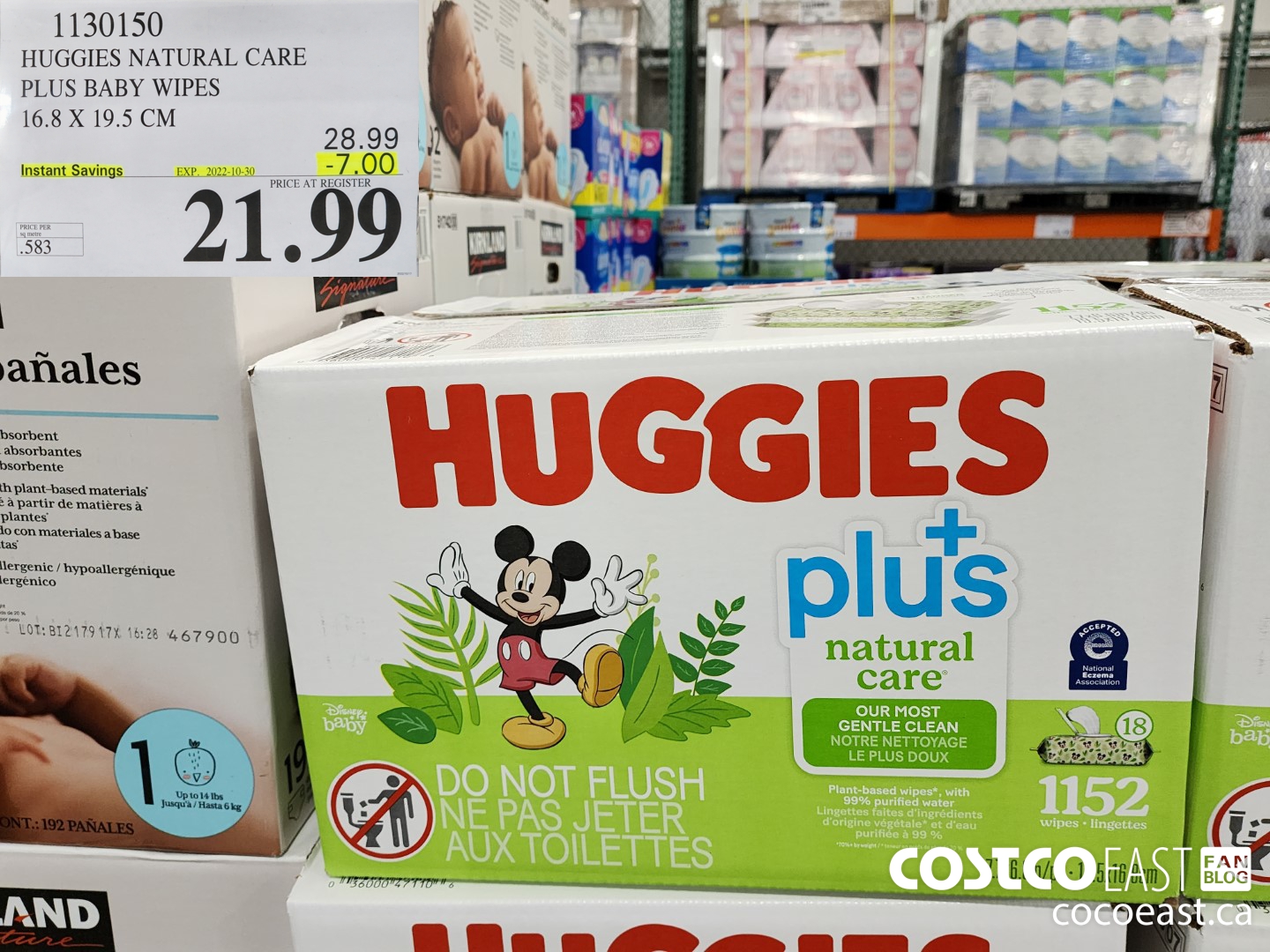 1130150 HUGGIES NAT CARE PLUS BABY WIPES 16.8 X 19.5 CM BABY WIPES ($7.00 INSTANT SAVINGS EXPIRES ON 2022-10-30) $21.99