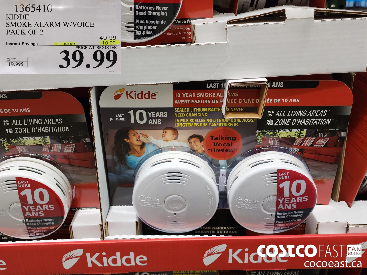 1365416 KIDDE SMOKE ALARM W/VOICE PACK OF 2 ($10.00 INSTANT SAVINGS EXPIRES ON 2022-10-23) $39.99
