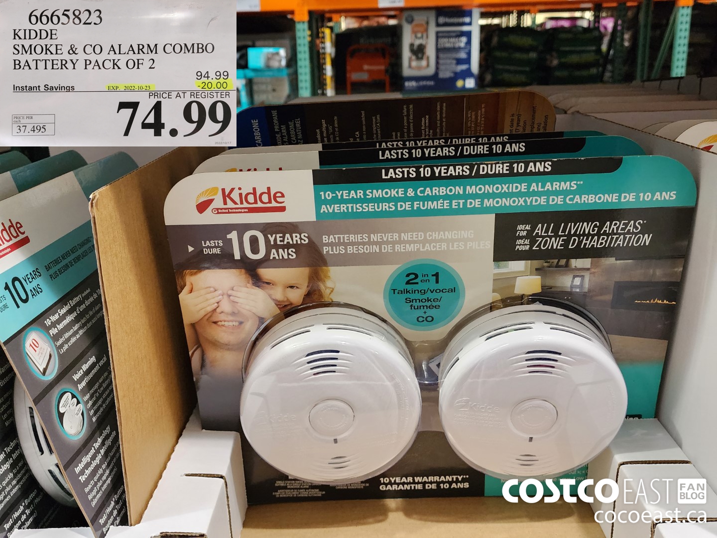 6665823 KIDDE SMOKE & CO ALARM COMBO PACK OF 2 ($20.00 INSTANT SAVINGS EXPIRES ON 2022-10-23) $74.99