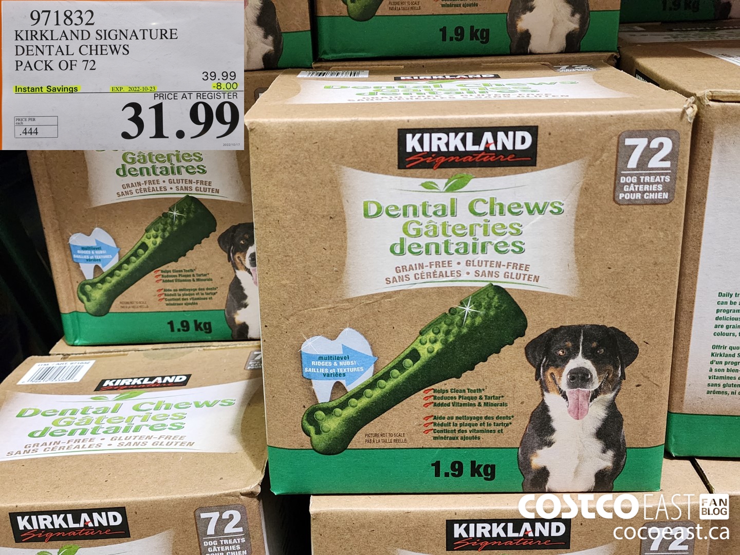 971832 KIRKLAND SIGNATURE DENTAL CHEWS Pack OF 72 ($8.00 INSTANT SAVINGS EXPIRES ON 2022-10-23) $31.99