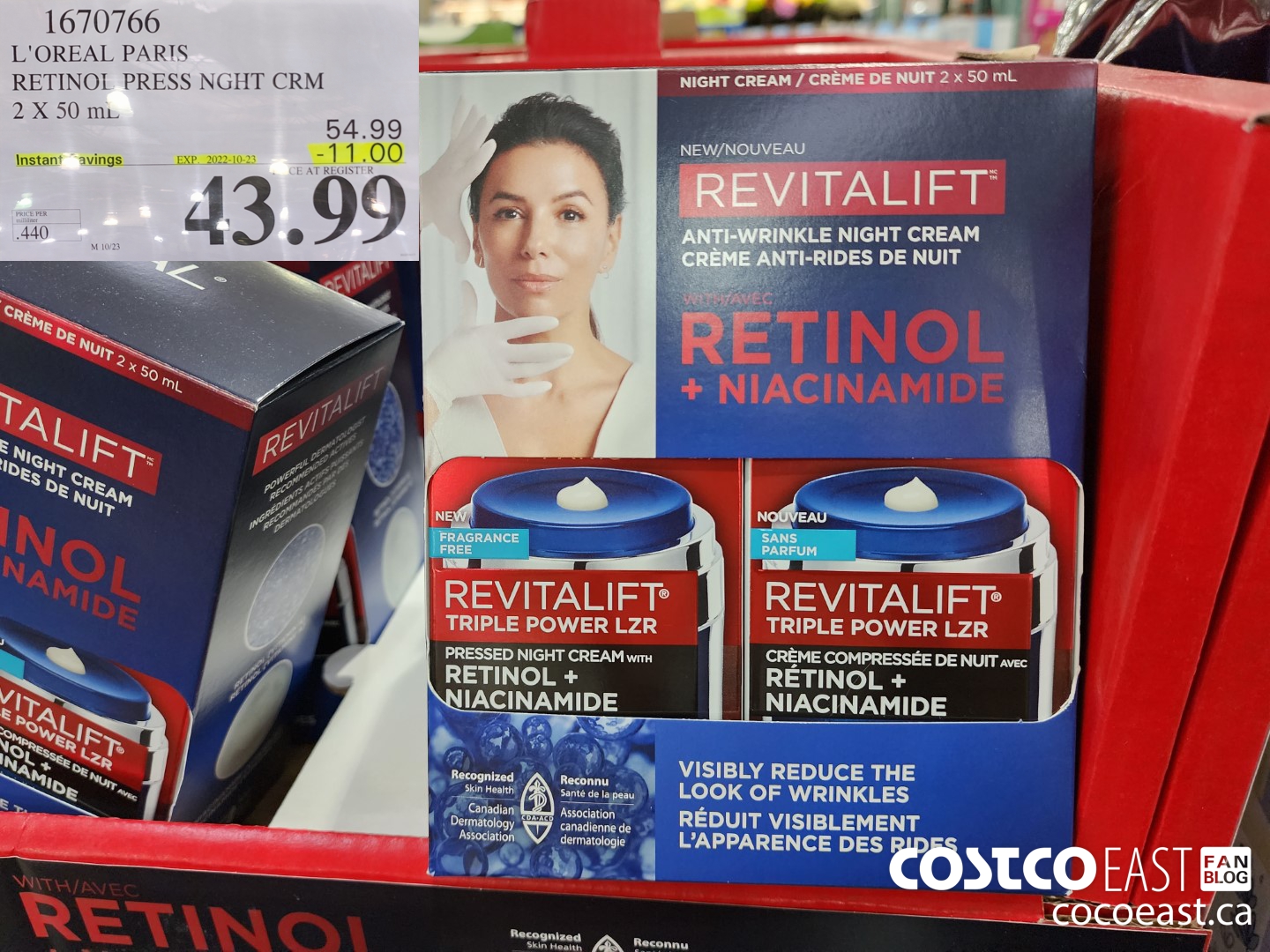 1670766 L'OREAL PARIS RETINOL PRESS NGHT CRM 2 X 50 ML ($11.00 INSTANT SAVINGS EXPIRES ON 2022-10-23) $43.99