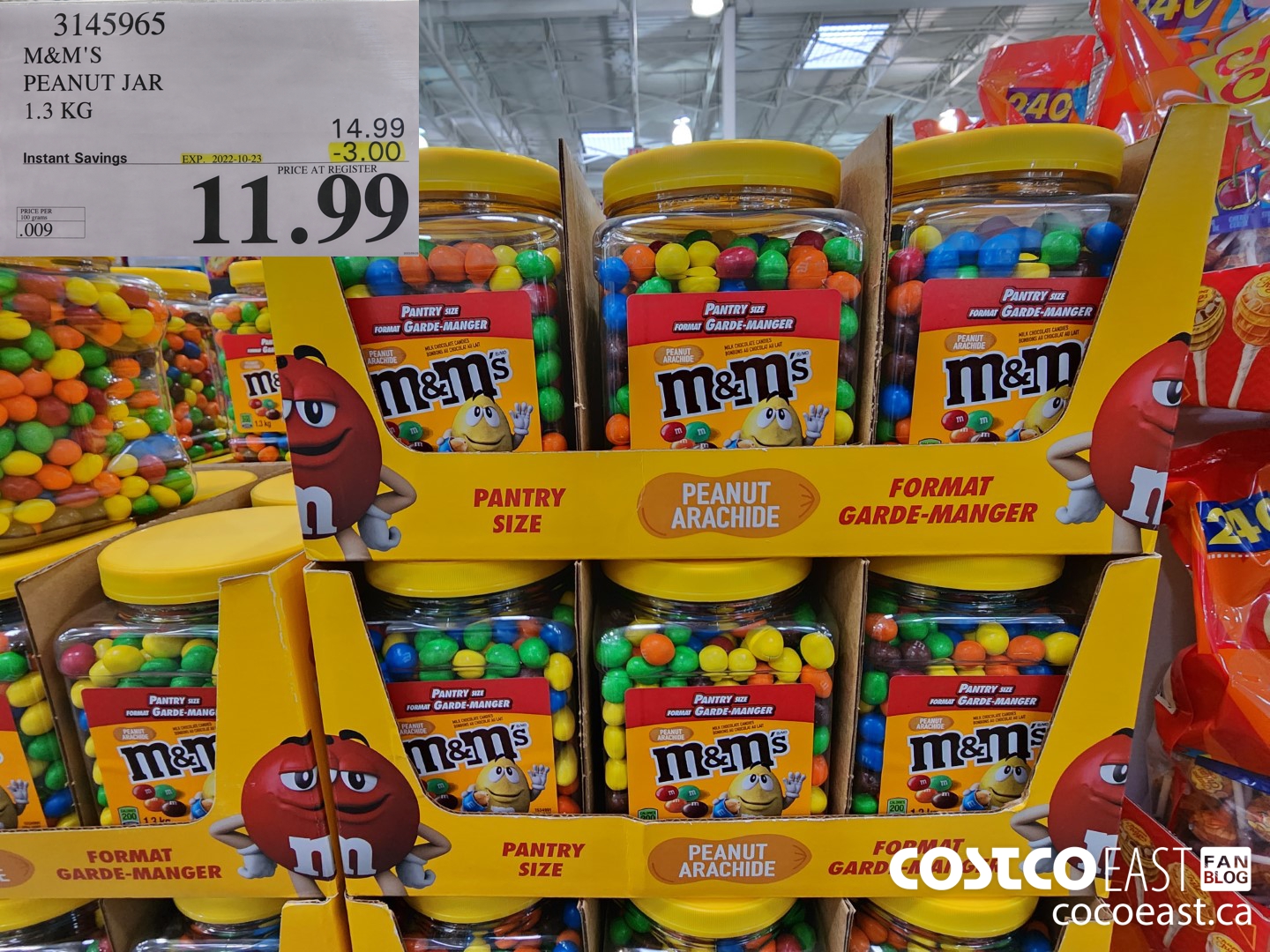 3145965 M&M'S PEANUT JAR 1.3 KG ($3.00 INSTANT SAVINGS EXPIRES ON 2022-10-23) $11.99