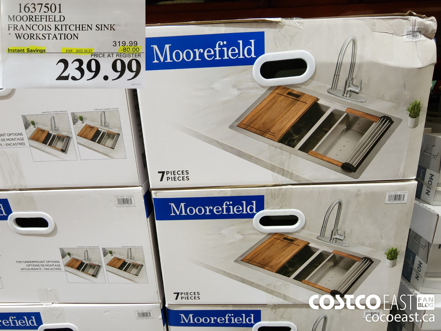 1637501 MOOREFIELD FRANCOIS KITCHEN SINK WORKSTATION ($80.00 INSTANT SAVINGS EXPIRES ON 2022-10-23) $239.99