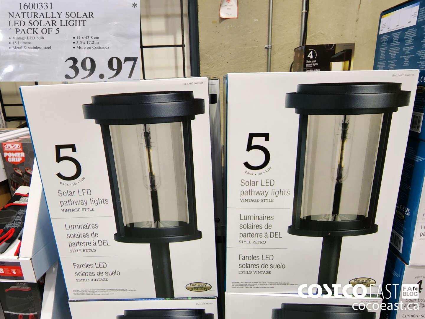 1600331 NATURALLY SOLAR LED SOLAR LIGHT PACK OF 5 $39.97