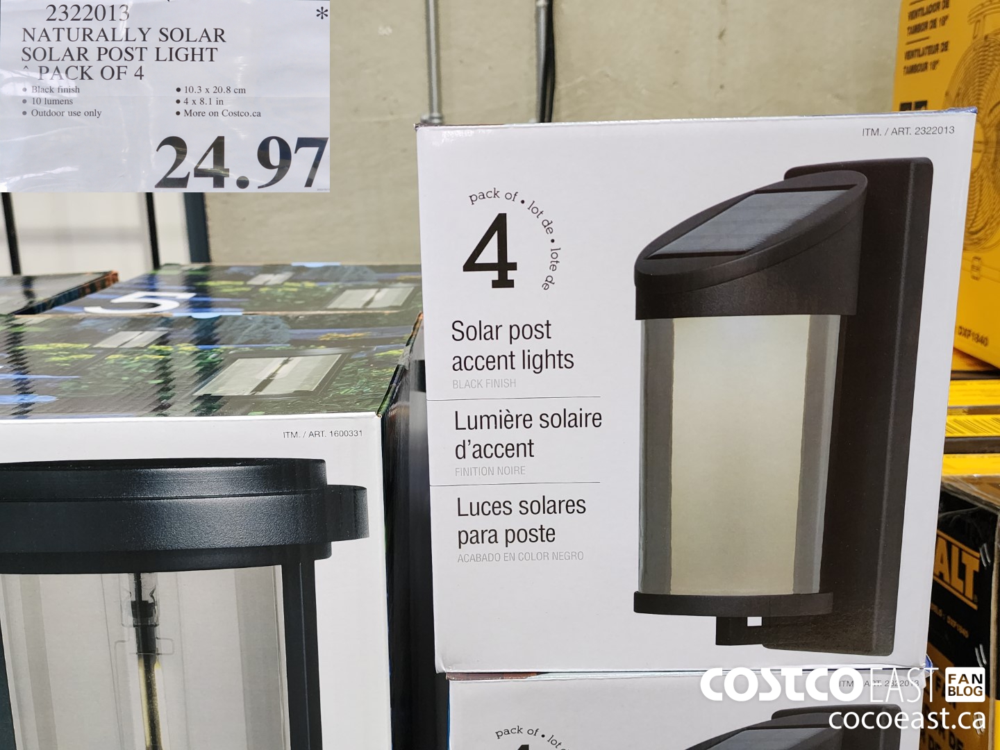 2322013 NATURALLY SOLAR SOLAR POST LIGHT SET OF 4 $24.97