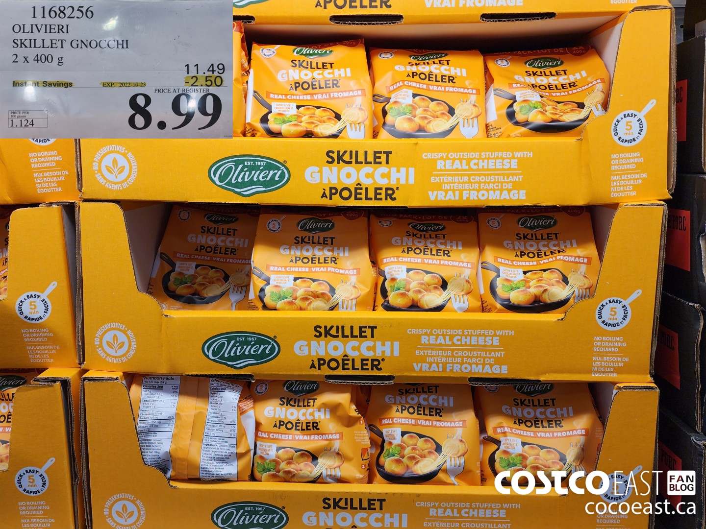 1168256 OLIVIERI SKILLET GNOCCHI 2 x 400 ($2.50 INSTANT SAVINGS EXPIRES ON 2022-10-23) $8.99